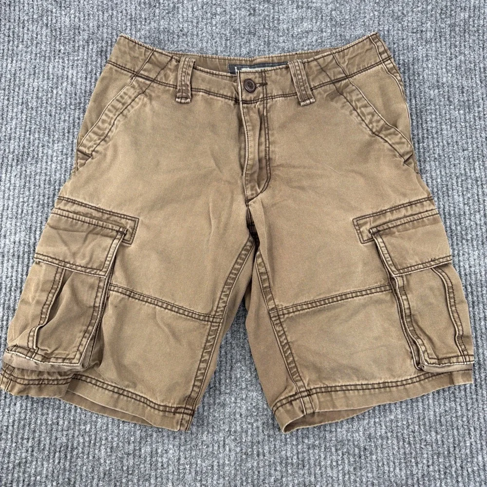 Vintage Old Navy Cargo Shorts Mens Size 28 Brown Military Heavyweight Canvas Y2K